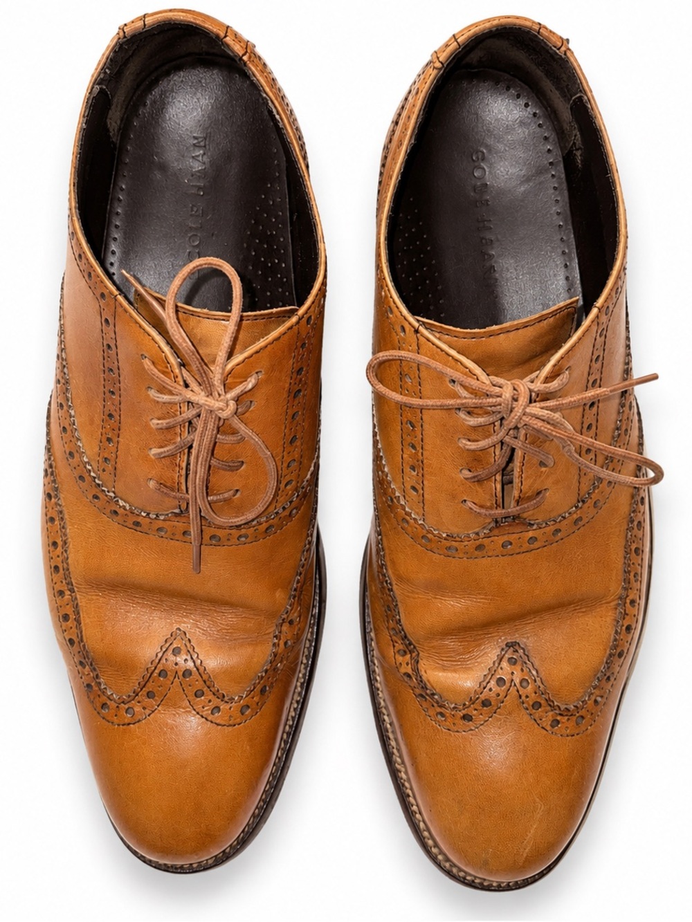 Cole Haan Tan Leather Wingtip Oxfords